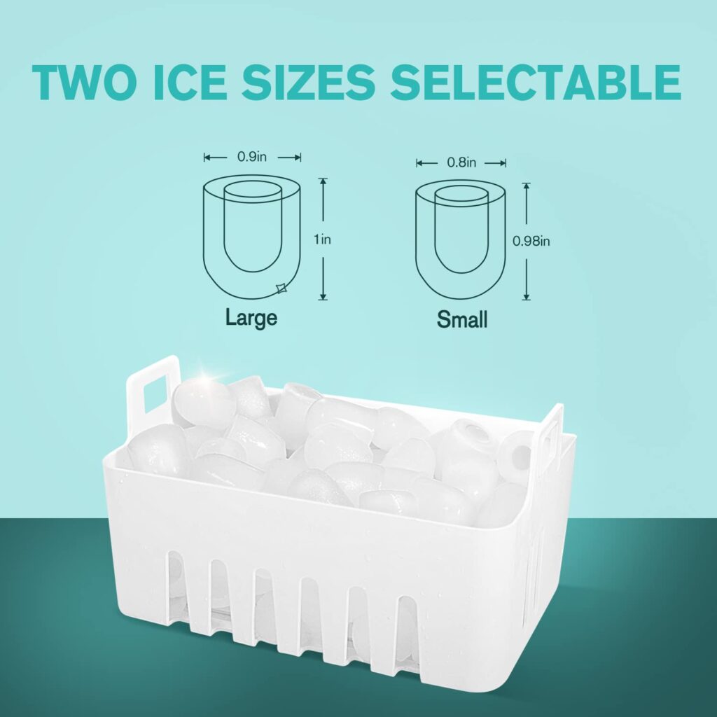 CROWNFUL Ice Maker Countertop Machine, 9 Bullet Ice Cubes Ready in 8 Minutes, 26lbs Ice in 24H, Electric Portable Ice Maker with Scoop and Basket for Home, Kitchen, Office, Party - Black