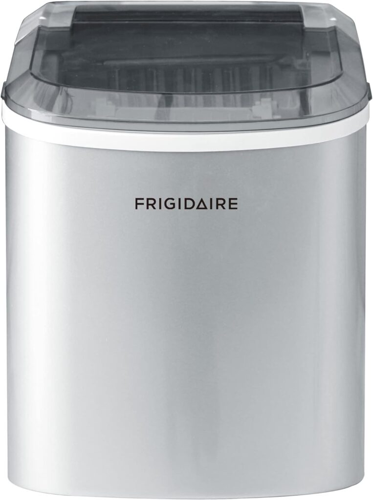 FRIGIDAIRE EFIC189-Silver Compact Ice Maker, 26 lb per Day, Silver (Packaging May Vary)