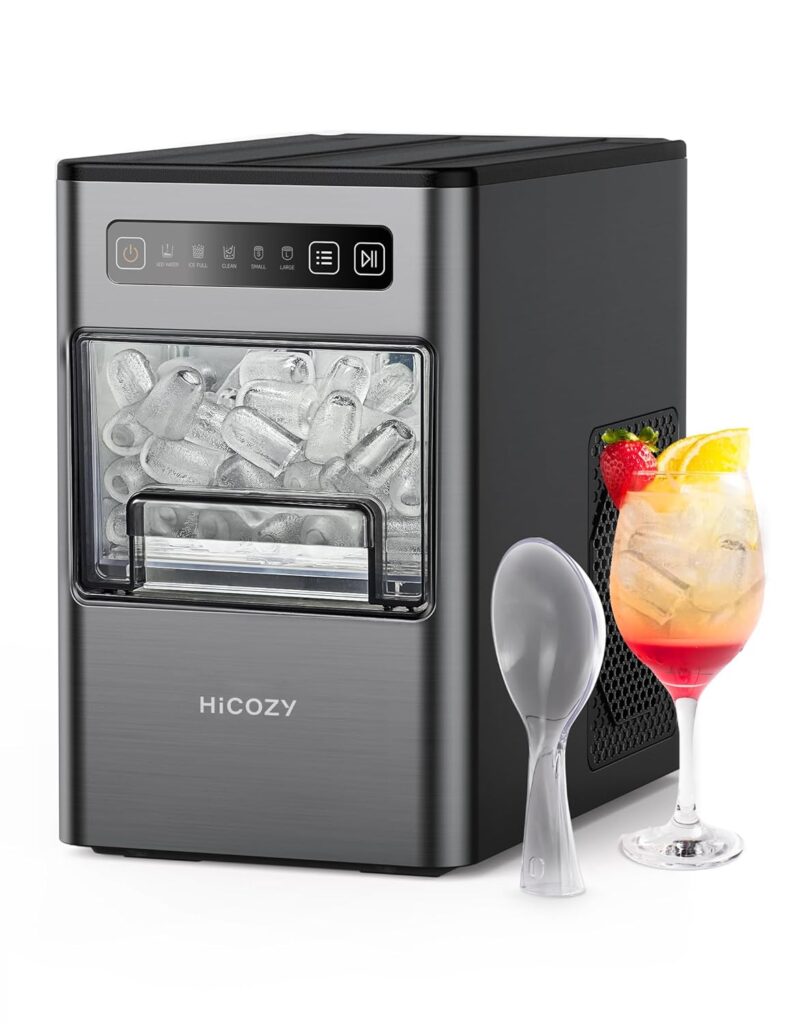 HiCOZY Countertop Ice Maker, Ice in 6 Mins, 24 lbs/Day, Portable  Compact Gift with Self-Cleaning, for Apartment/Cabinet/Kitchen/Office/Camping/RV, Great Gift for Christmas/New Year/Thanksgiving Day