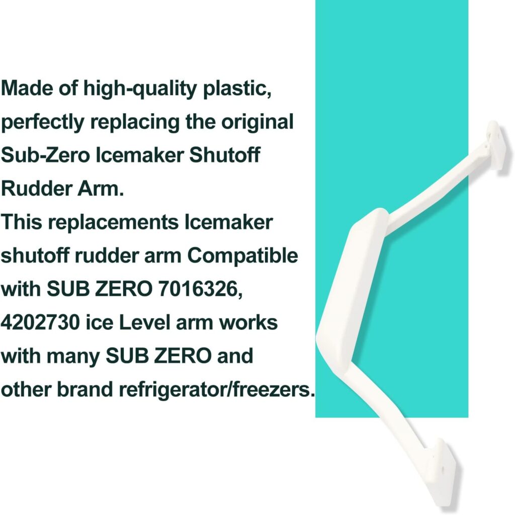 Ice Maker Shutoff Rudder Arm Compatible with Sub-Zero Freezer 611 650, Replacement Part for Ice Maker Shutoff Rudder Arm 7016326 -Upgrade