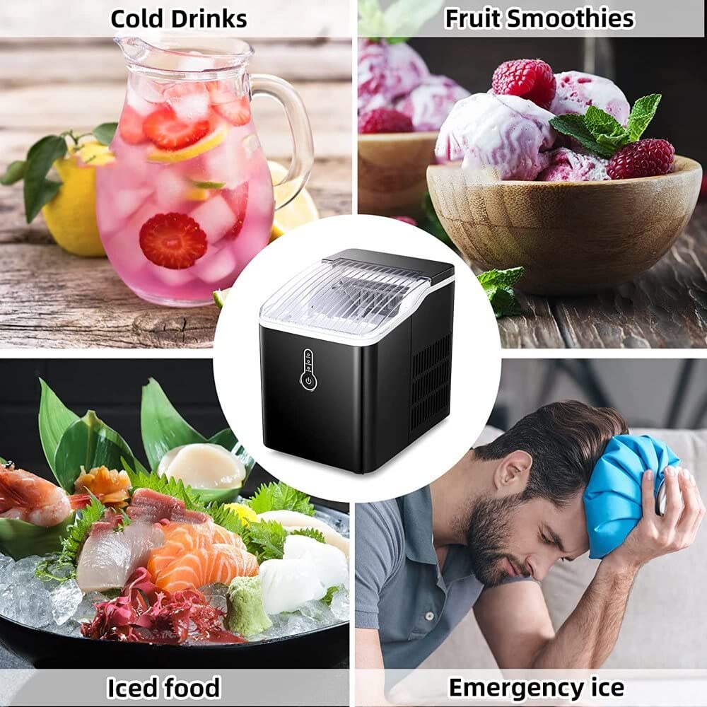 Countertop Ice Maker Machine, Portable Compact Ice Cube Maker with Ice Scoop Basket, 26Lbs/24H Ice Machine for Home/Kitchen/of