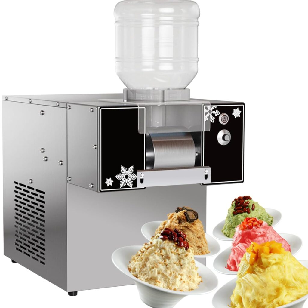 TXMACHINE ice Makers Machine 132LBS/ 60KG Shaved Ice Machines Ice Crusher for Snowflake ice Cream Spaghetti/Thick Strips ice Cream,ice Out in 3S 10 speeds Different Shape ice 110V